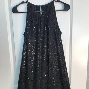 Love Carmen Sequin Tulle Trapeze Dress